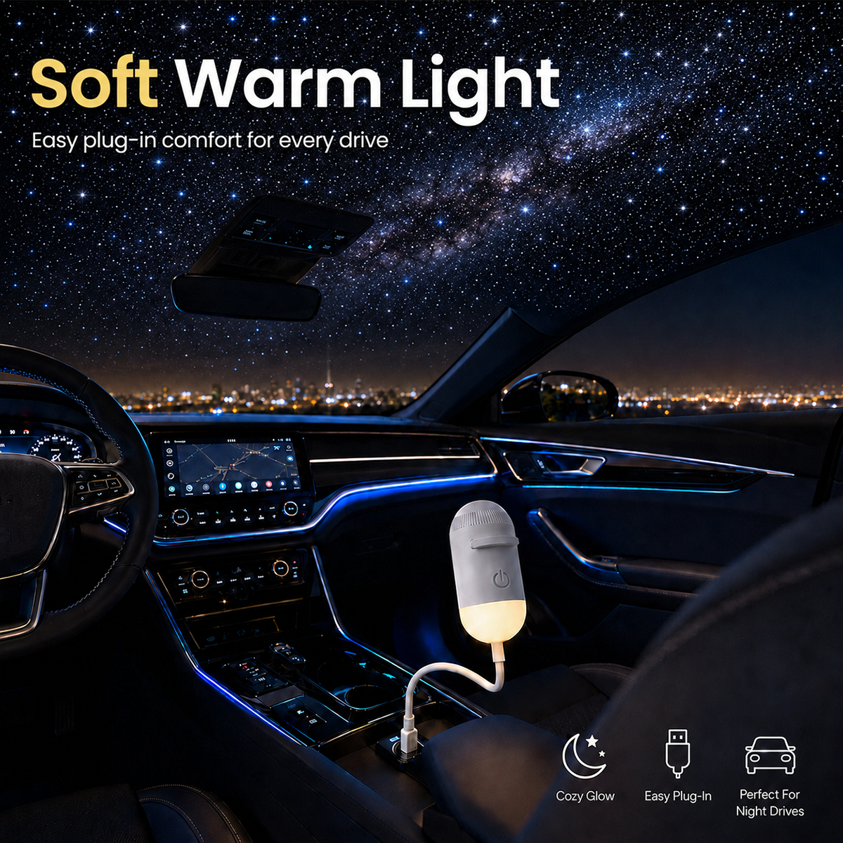 2-in-1 Galaxy Star Projector & USB Night Light