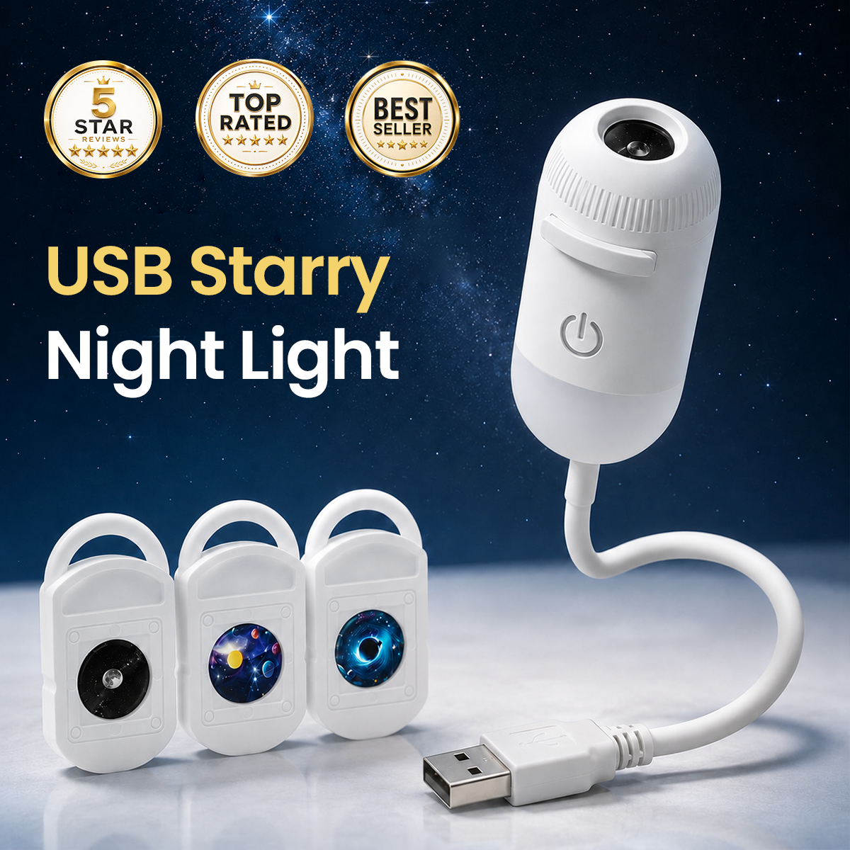 Galaxy Star Projector 2-in-1 USB Night Light