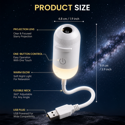 2-in-1 Galaxy Star Projector & USB Night Light