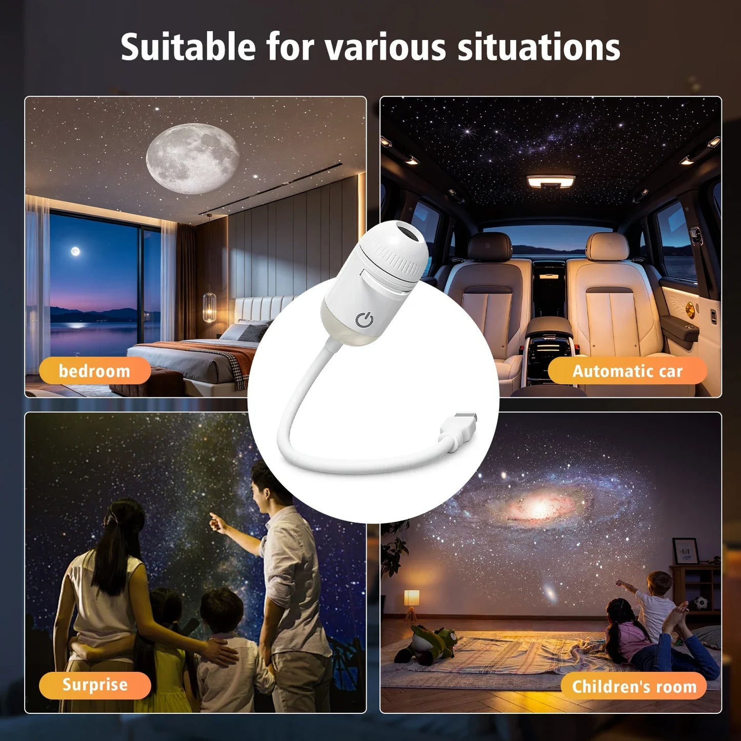 2-in-1 Galaxy Star Projector & USB Night Light