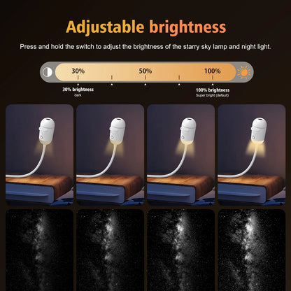 2-in-1 Galaxy Star Projector & USB Night Light